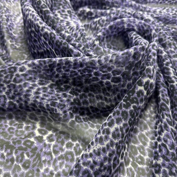Voal animal print mov-gri