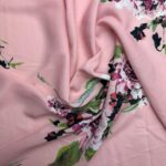Triplu voal roz floral bujori