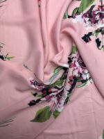 Triplu voal roz floral bujori