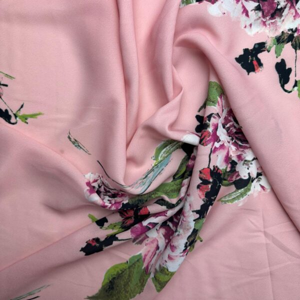 Triplu voal roz floral bujori