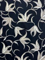 Triplu voal bleumarin floral bej