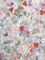 triplu voal alb floral multicolor