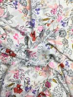 triplu voal alb floral multicolor