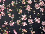 Triplu voal negru floral roz