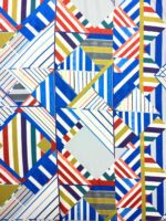 triplu voal geometric multicolor