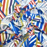 triplu voal geometric multicolor