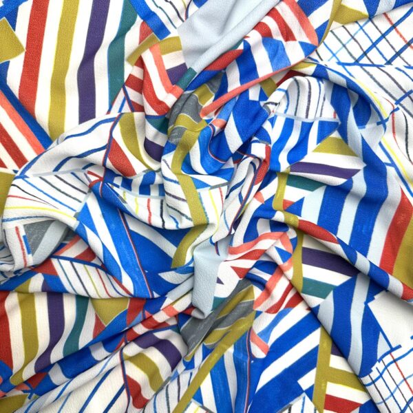 triplu voal geometric multicolor