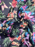 voal floral negru tropical