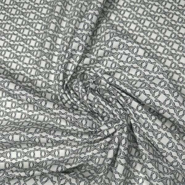 bumbac imprimeu geometric alb negru material ideal pentru camasi rochii si articole casual