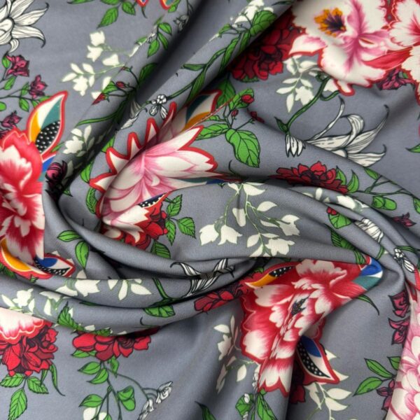 vascoza imprimeu floral gri