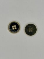 Nasture decorativ negru auriu 28 mm - imagine 2