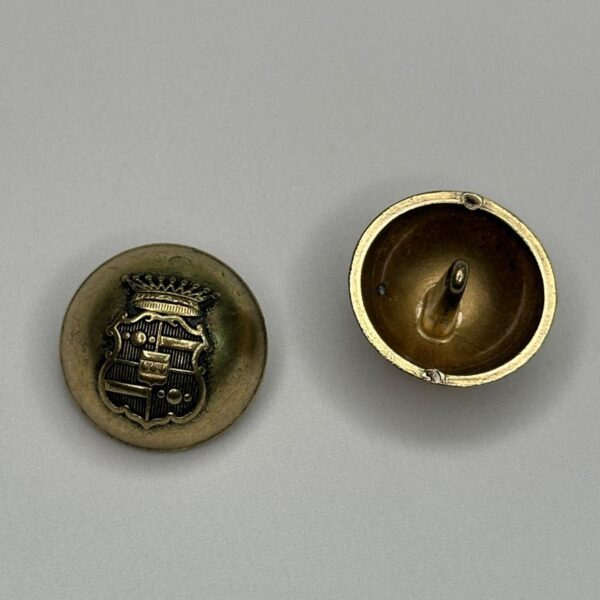 nasture decorativ metalic bronz cu emblemă heraldică 25 mm