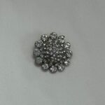 Nasture decorativ elegant cu strasuri argintii 25 mm