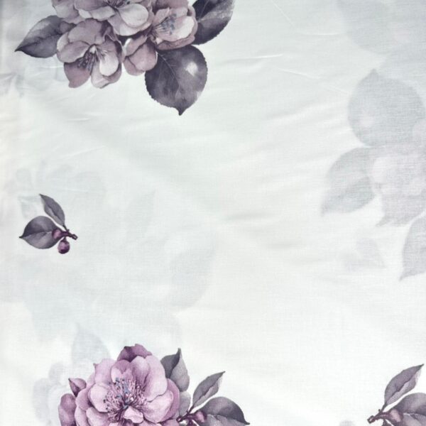 material pentru lenjerii de pat model flori lila