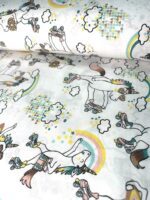 Material pentru lenjerii de pat copii model unicorn pe role - imagine 3
