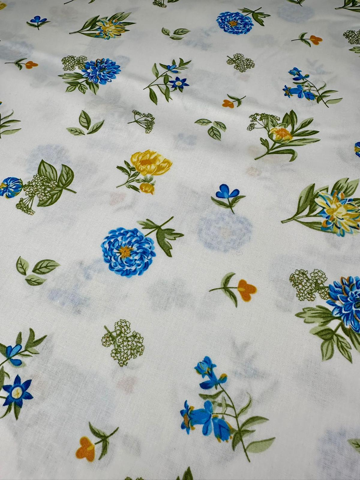 material pentru lenjerii de pat model floral albastru bumbac ranforce material pentru lenjerii de pat model floral albastru bumbac ranforce