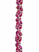 bandă decorativă cu strasuri fucsia