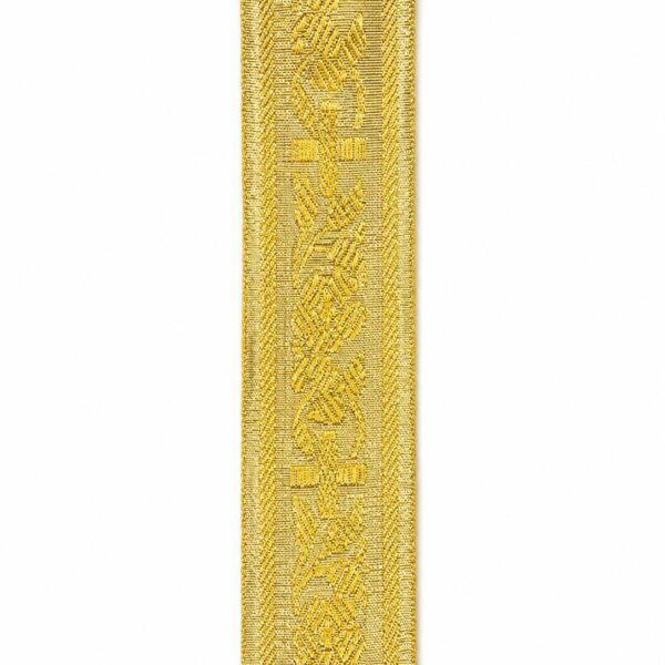 galon liturgic auriu cu model cruce
