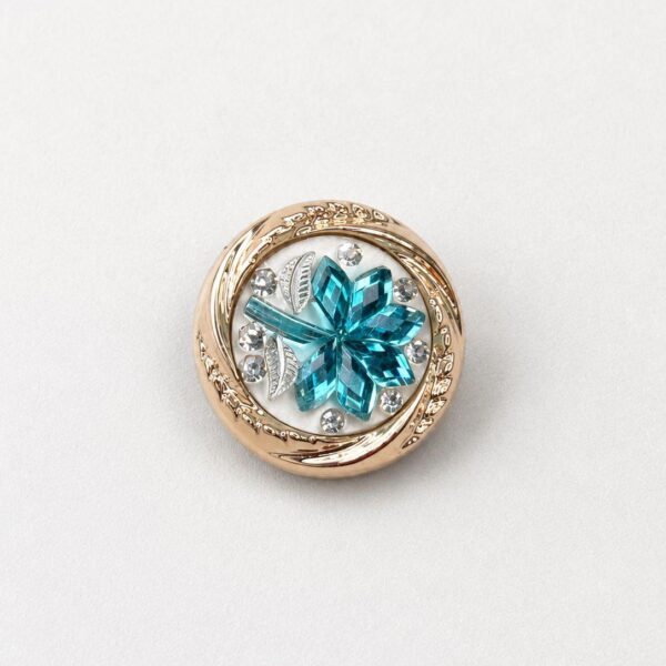 nasture decorativ turcoaz floral 25 mm