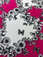 Voal Fucsia cu Imprimeu Floral