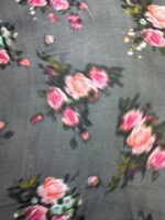 Voal Gri cu Imprimeu Floral - imagine 5