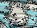 Voal Turcoaz cu Imprimeu Floral - imagine 2
