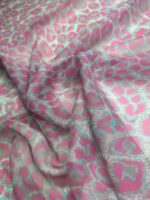 Voal Imprimat Animal Print Roz Turcoaz - imagine 2
